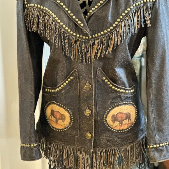 Limited Edition Double D Distressed Leather Jacket Buffalo - Picture 3 of 8